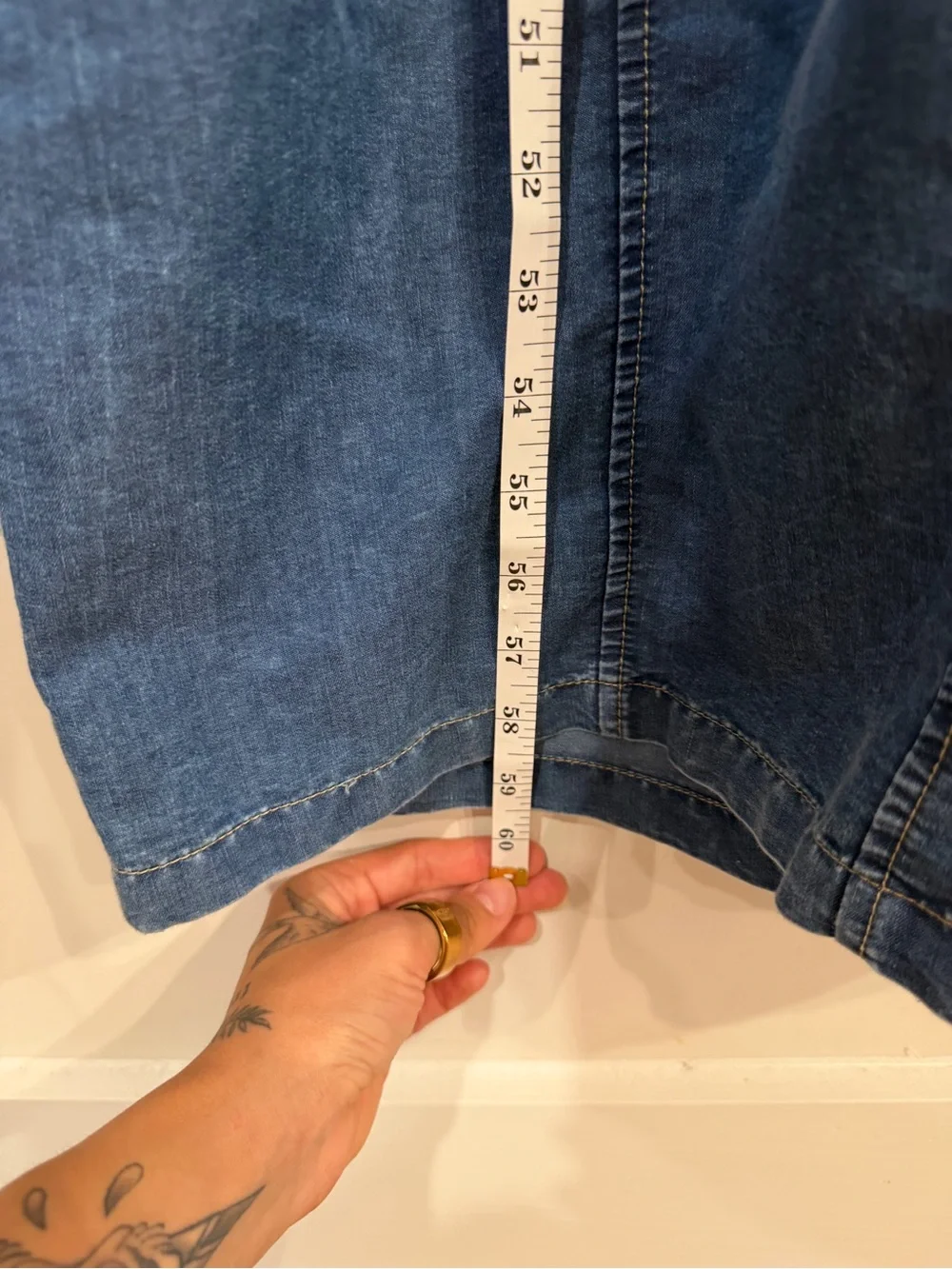 indulge Medium Blue Denim Button-Up Jumpsuit with Drawstring